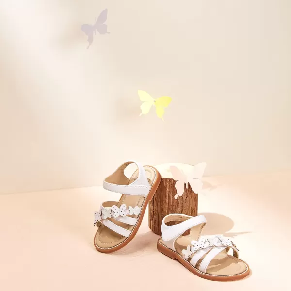 Felix &amp; Flora Toddler Girl Sandals -Flower Girl Dress Shoes Open Toe Little Kid Summer Flats