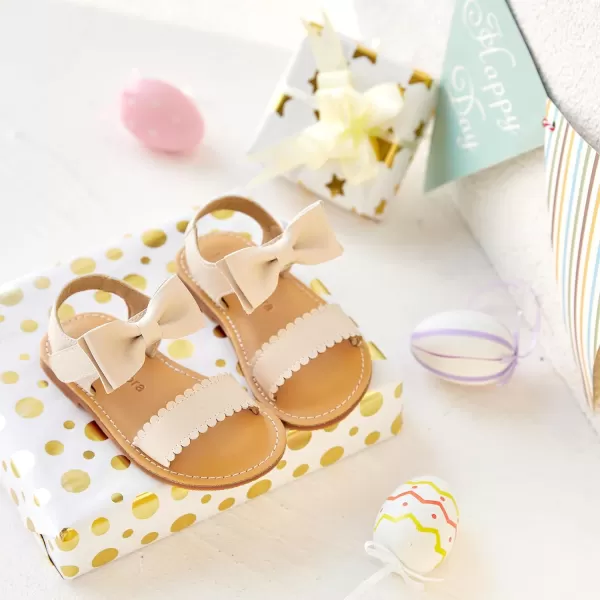 Felix &amp; Flora Toddler Girl Sandals - Flower Girl Dress Shoes Open Toe Little Kid Summer Flats