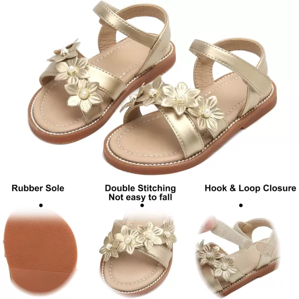 Felix &amp; Flora Toddler Girl Sandals -Flower Girl Dress Shoes Open Toe Little Kid Summer Flats