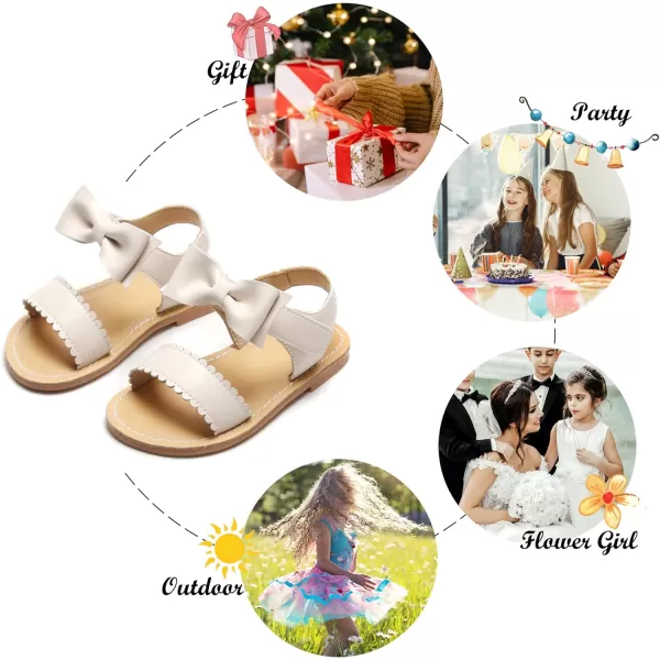 Felix &amp; Flora Toddler Girl Sandals - Flower Girl Dress Shoes Open Toe Little Kid Summer Flats