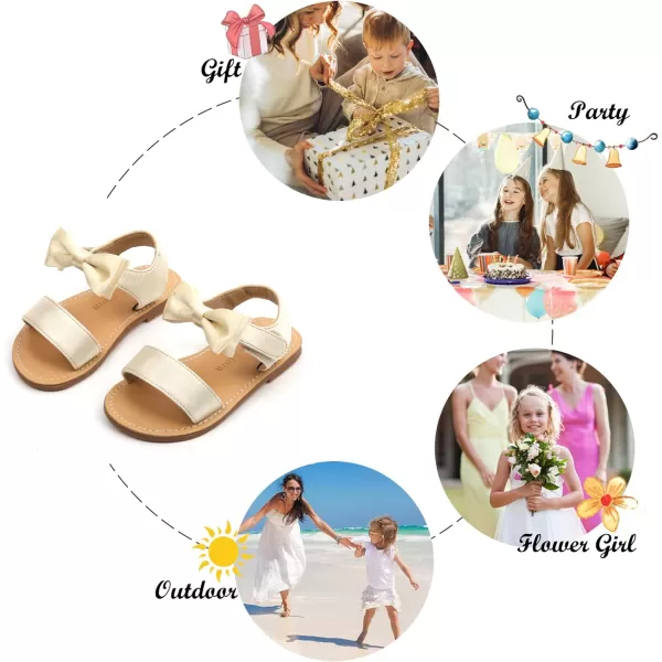 Felix &amp; Flora Toddler Girl Sandals - Flower Girl Dress Shoes Open Toe Little Kid Summer Flats