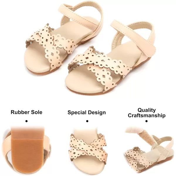 Felix &amp; Flora Toddler Girl Sandals - Flower Girl Dress Shoes Open Toe Little Kid Summer Flats