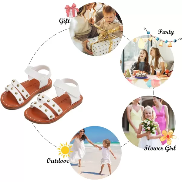 Felix &amp; Flora Toddler Girl Sandals - Flower Girl Dress Shoes Open Toe Little Kid Summer Flats