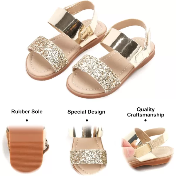 Felix &amp; Flora Toddler Girl Sandals - Flower Girl Dress Shoes Open Toe Little Kid Summer Flats