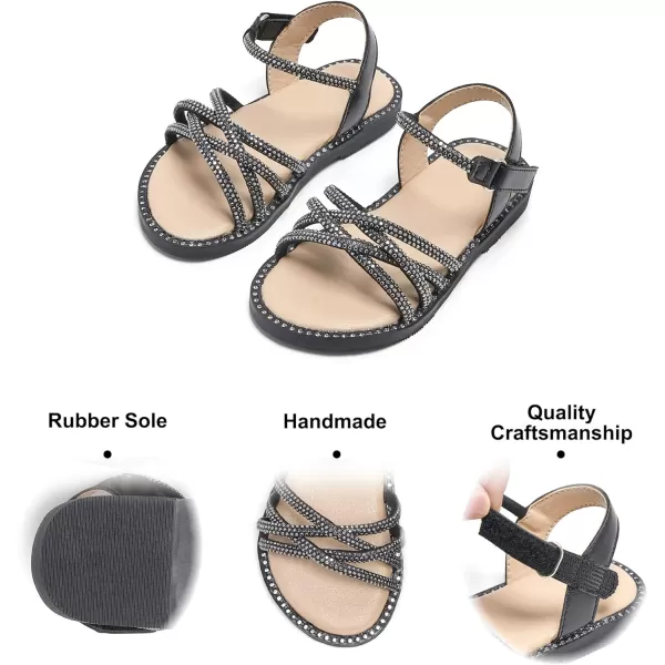 Felix &amp; Flora Toddler Girl Sandals -Flower Girl Dress Shoes Open Toe Little Kid Summer Flats