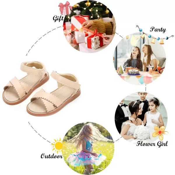 Felix &amp; Flora Toddler Girl Sandals -Flower Girl Dress Shoes Open Toe Little Kid Summer Flats