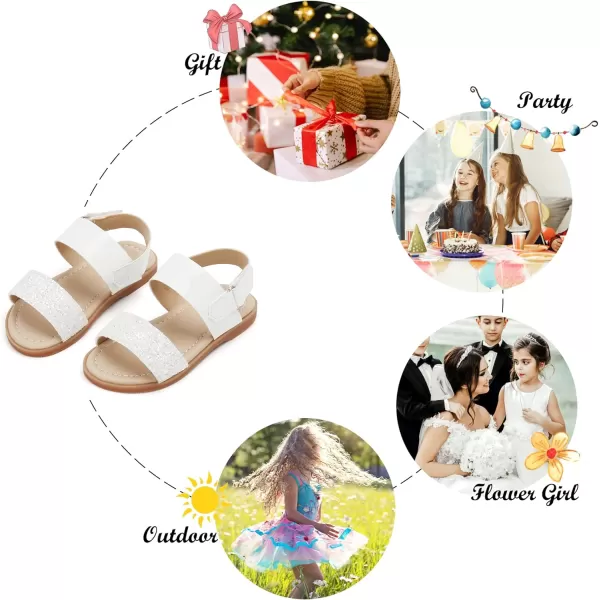 Felix &amp; Flora Toddler Girl Sandals - Flower Girl Dress Shoes Open Toe Little Kid Summer Flats