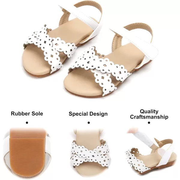 Felix &amp; Flora Toddler Girl Sandals - Flower Girl Dress Shoes Open Toe Little Kid Summer Flats
