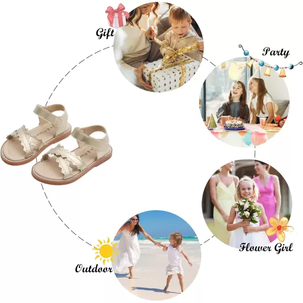 Felix &amp; Flora Toddler Girl Sandals - Little Girl Easter Summer Dress Shoes Lightweight Open Toe Beach Holiday.