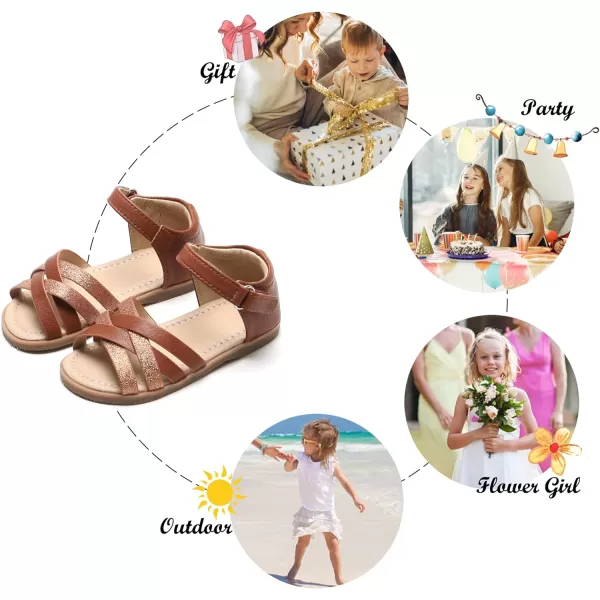 Felix &amp; Flora Toddler Girl Sandals - Little Girl Easter Summer Dress Shoes Lightweight Open Toe Beach Holiday