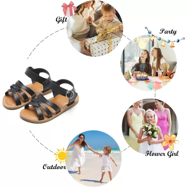 Felix &amp; Flora Toddler Girl Sandals - Little Girl Easter Summer Dress Shoes Lightweight Open Toe Beach Holiday.