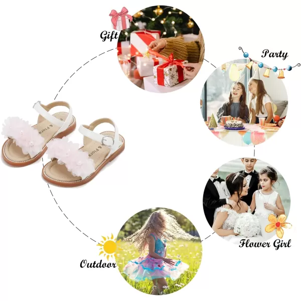 Felix &amp; Flora Toddler Girl Sandals - Little Girl Easter Summer Dress Shoes Lightweight Open Toe Beach Holiday.