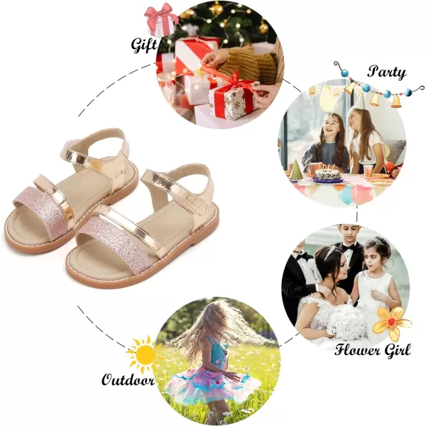 Felix &amp; Flora Toddler Girl Sandals - Little Girl Easter Summer Dress Shoes Lightweight Open Toe Beach Holiday.
