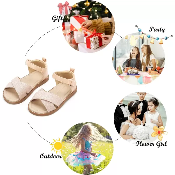 Felix &amp; Flora Toddler Girl Sandals - Little Girl Easter Summer Dress Shoes Lightweight Open Toe Beach Holiday