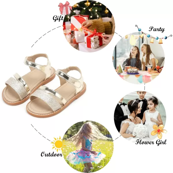 Felix &amp; Flora Toddler Girl Sandals - Little Girl Easter Summer Dress Shoes Lightweight Open Toe Beach Holiday.