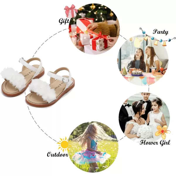 Felix &amp; Flora Toddler Girl Sandals - Little Girl Easter Summer Dress Shoes Lightweight Open Toe Beach Holiday.