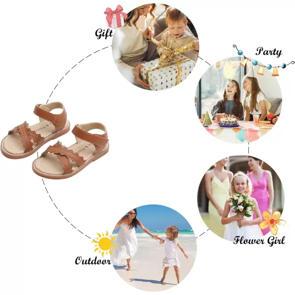 Felix &amp; Flora Toddler Girl Sandals - Little Girl Easter Summer Dress Shoes Lightweight Open Toe Beach Holiday.