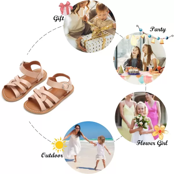 Felix &amp; Flora Toddler Girl Sandals - Little Girl Easter Summer Dress Shoes Lightweight Open Toe Beach Holiday.