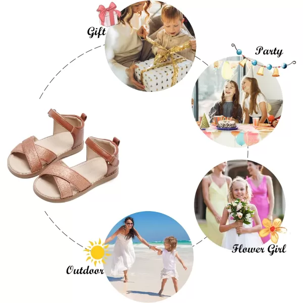 Felix &amp; Flora Toddler Girl Sandals - Little Girl Easter Summer Dress Shoes Lightweight Open Toe Beach Holiday