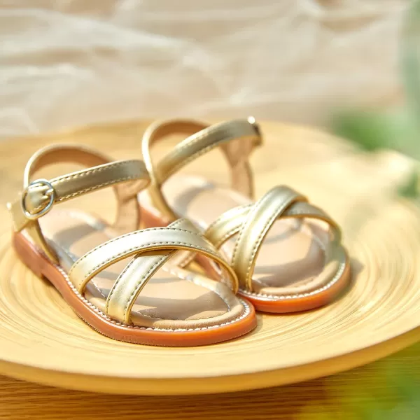 Felix &amp; Flora Toddler Girls Sandals Soft Rubber Flats Summer Baby Flower Girl Shoes.