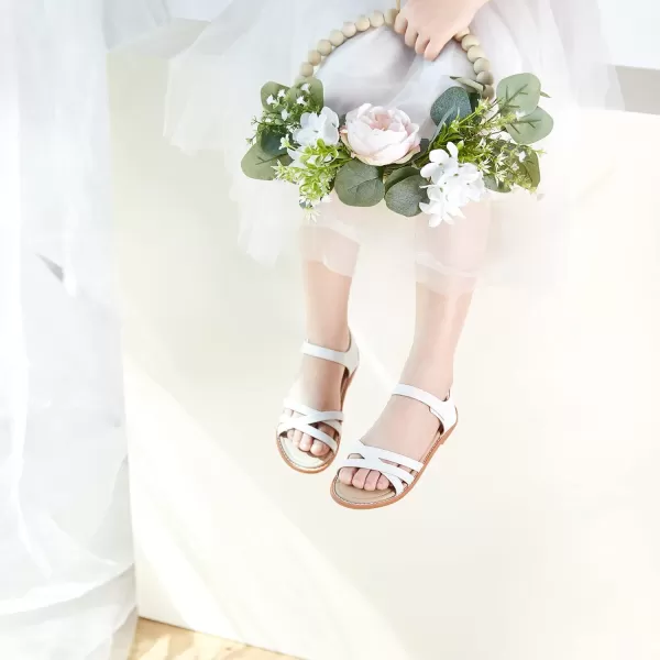 Felix &amp; Flora Toddler Girls Sandals Soft Rubber Flats Summer Baby Flower Girl Shoes.