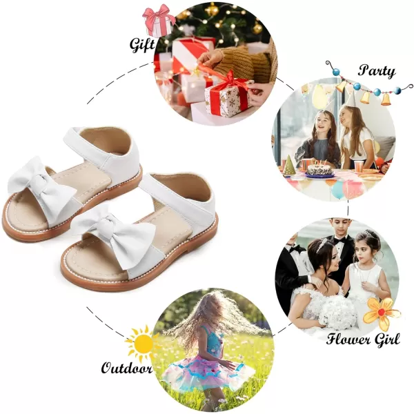 Felix &amp; Flora Toddler Girls Sandals Soft Rubber Flats Summer Baby Flower Girl Shoes.