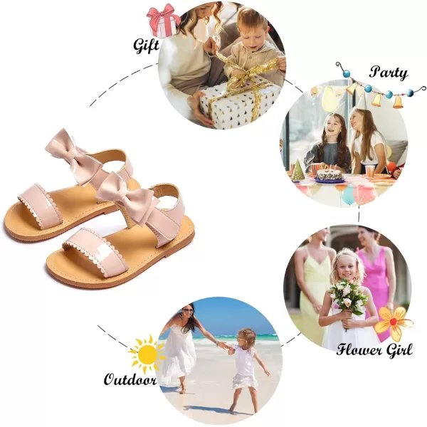 Felix &amp; Flora Toddler Girls Sandals Soft Rubber Flats Summer Baby Flower Girl Shoes.