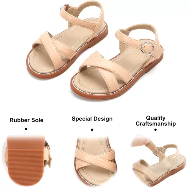 Felix &amp; Flora Toddler Girls Sandals Soft Rubber Flats Summer Baby Flower Girl Shoes.