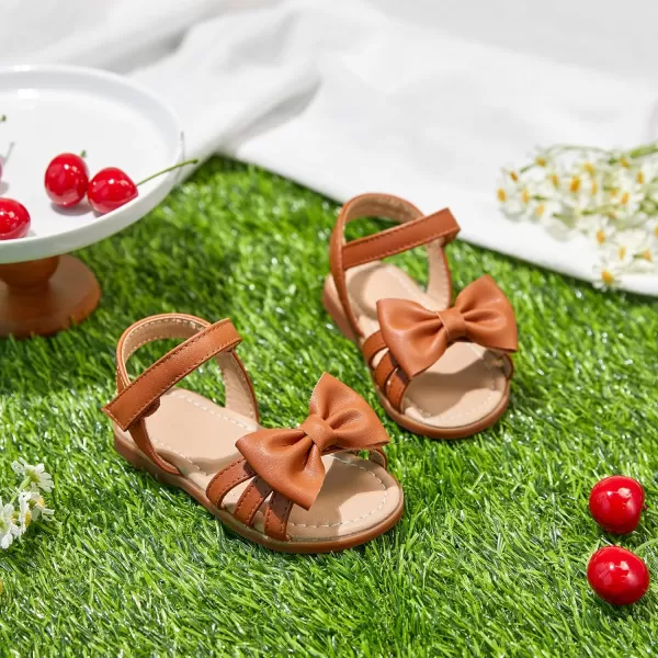 Felix &amp; Flora Toddler Girls Sandals Soft Rubber Flats Summer Baby Flower Girl Shoes.