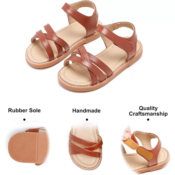 Felix &amp; Flora Toddler Girls Sandals Soft Rubber Flats Summer Baby Flower Girl Shoes.