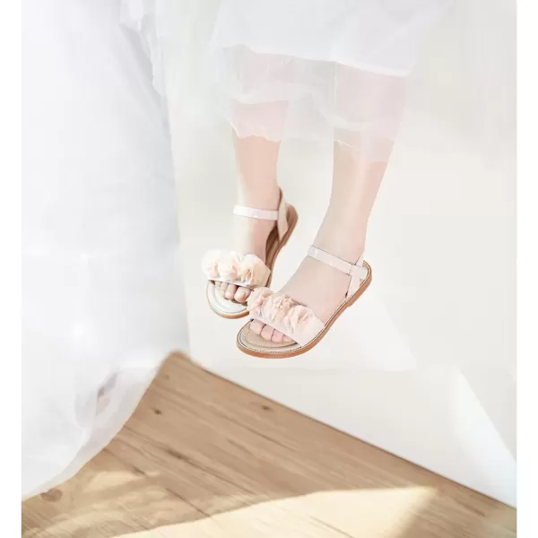 Felix &amp; Flora Toddler Girls Sandals Soft Rubber Flats Summer Baby Flower Girl Shoes.