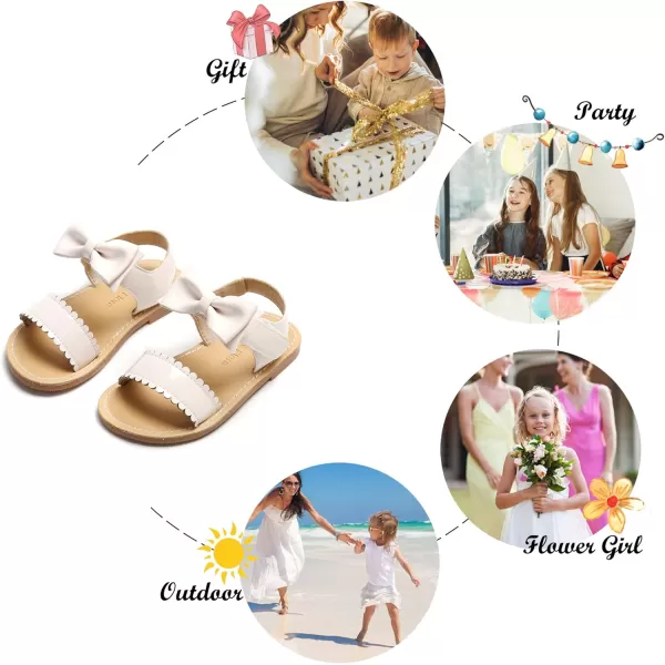Felix &amp; Flora Toddler Girls Sandals Soft Rubber Flats Summer Baby Flower Girl Shoes.
