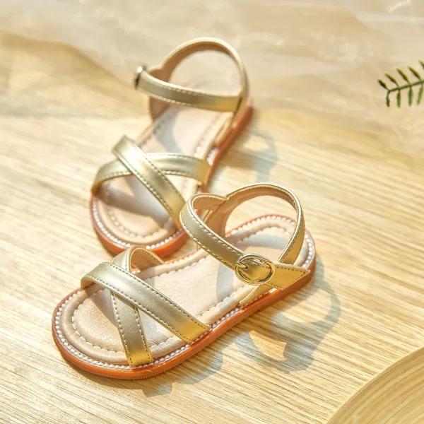 Felix &amp; Flora Toddler Girls Sandals Soft Rubber Flats Summer Baby Flower Girl Shoes.