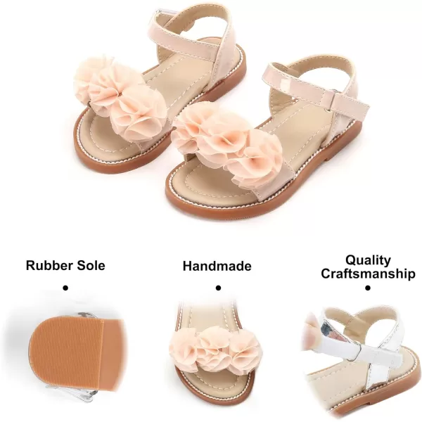 Felix &amp; Flora Toddler Girls Sandals Soft Rubber Flats Summer Baby Flower Girl Shoes.