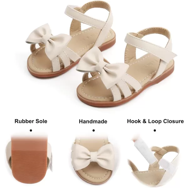 Felix &amp; Flora Toddler Girls Sandals Soft Rubber Flats Summer Baby Flower Girl Shoes.