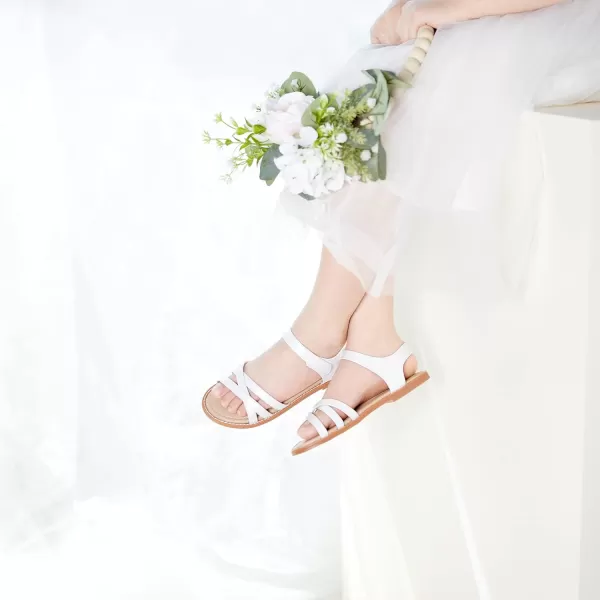 Felix &amp; Flora Toddler Girls Sandals Soft Rubber Flats Summer Baby Flower Girl Shoes.