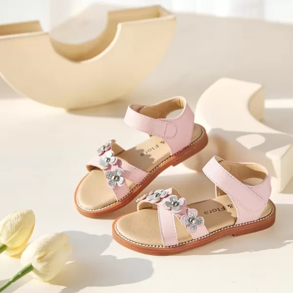 Felix &amp; Flora Toddler Girls Sandals Soft Rubber Flats Summer Baby Flower Girl Shoes.