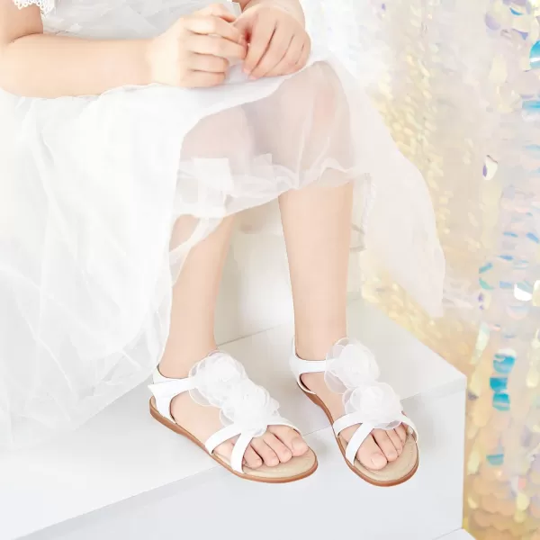 Felix &amp; Flora Toddler Girls Sandals Soft Rubber Flats Summer Baby Flower Girl Shoes.