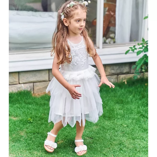 Felix &amp; Flora Toddler Girls Sandals Soft Rubber Flats Summer Baby Flower Girl Shoes.
