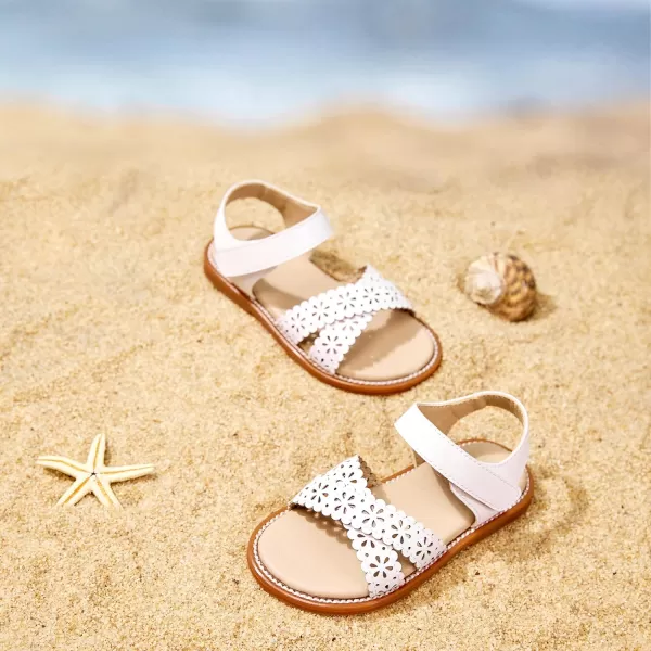 Felix &amp; Flora Toddler Girls Sandals Soft Rubber Flats Summer Baby Flower Girl Shoes.