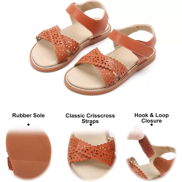 Felix &amp; Flora Toddler Girls Sandals Soft Rubber Flats Summer Baby Flower Girl Shoes.