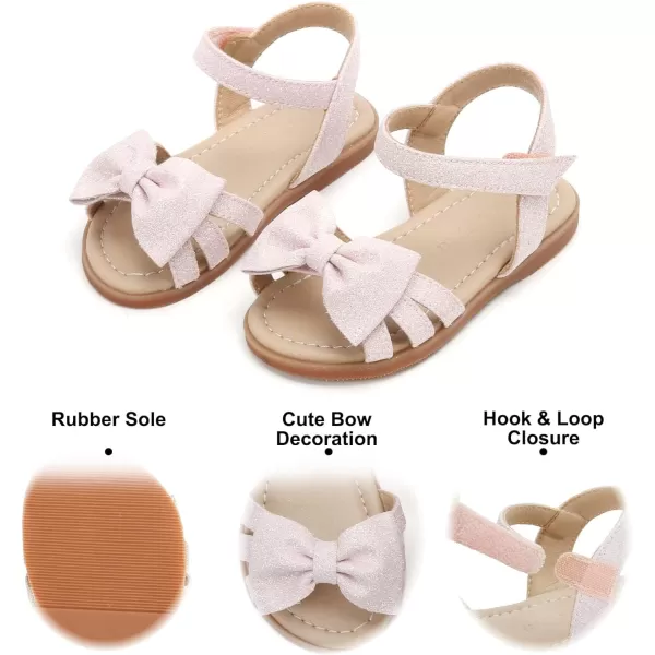 Felix &amp; Flora Toddler Girls Sandals Soft Rubber Flats Summer Baby Flower Girl Shoes.