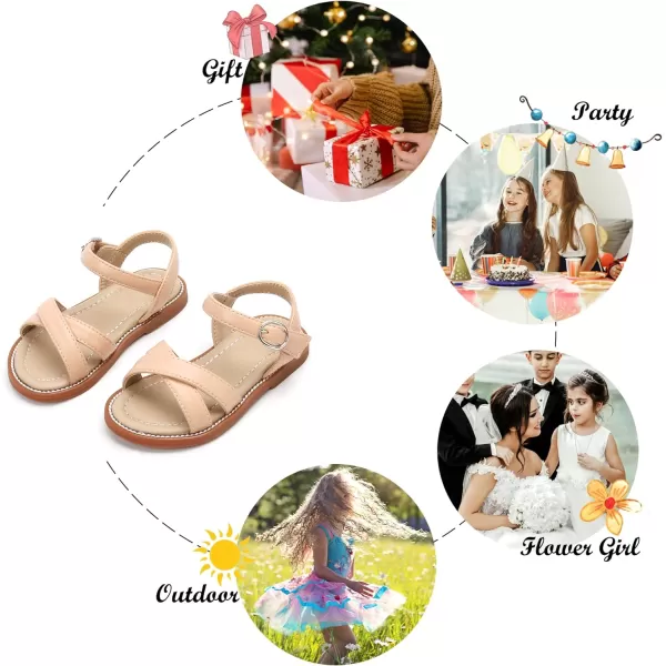 Felix &amp; Flora Toddler Girls Sandals Soft Rubber Flats Summer Baby Flower Girl Shoes.