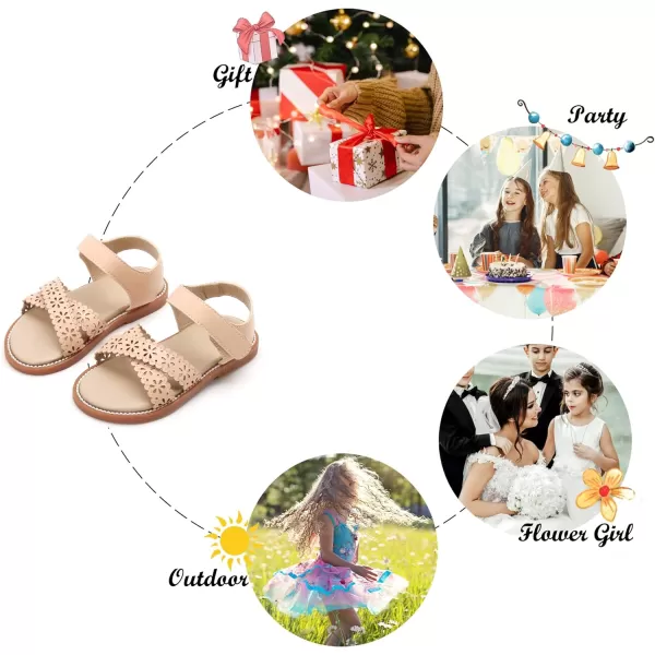 Felix &amp; Flora Toddler Girls Sandals Soft Rubber Flats Summer Baby Flower Girl Shoes.