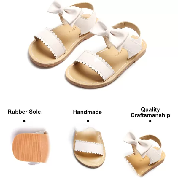 Felix &amp; Flora Toddler Girls Sandals Soft Rubber Flats Summer Baby Flower Girl Shoes.