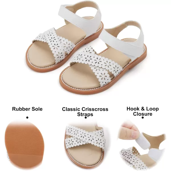 Felix &amp; Flora Toddler Girls Sandals Soft Rubber Flats Summer Baby Flower Girl Shoes.