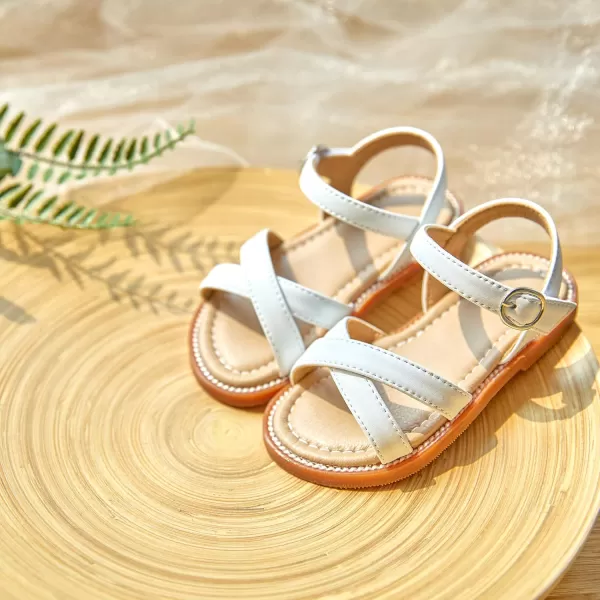 Felix &amp; Flora Toddler Girls Sandals Soft Rubber Flats Summer Baby Flower Girl Shoes.