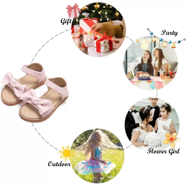 Felix &amp; Flora Toddler Girls Sandals Soft Rubber Flats Summer Baby Flower Girl Shoes.