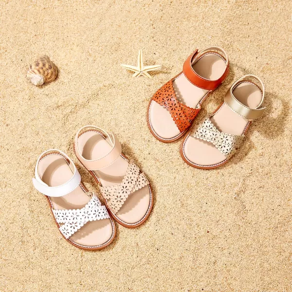 Felix &amp; Flora Toddler Girls Sandals Soft Rubber Flats Summer Baby Flower Girl Shoes.