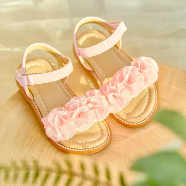 Felix &amp; Flora Toddler Girls Sandals Soft Rubber Flats Summer Baby Flower Girl Shoes.